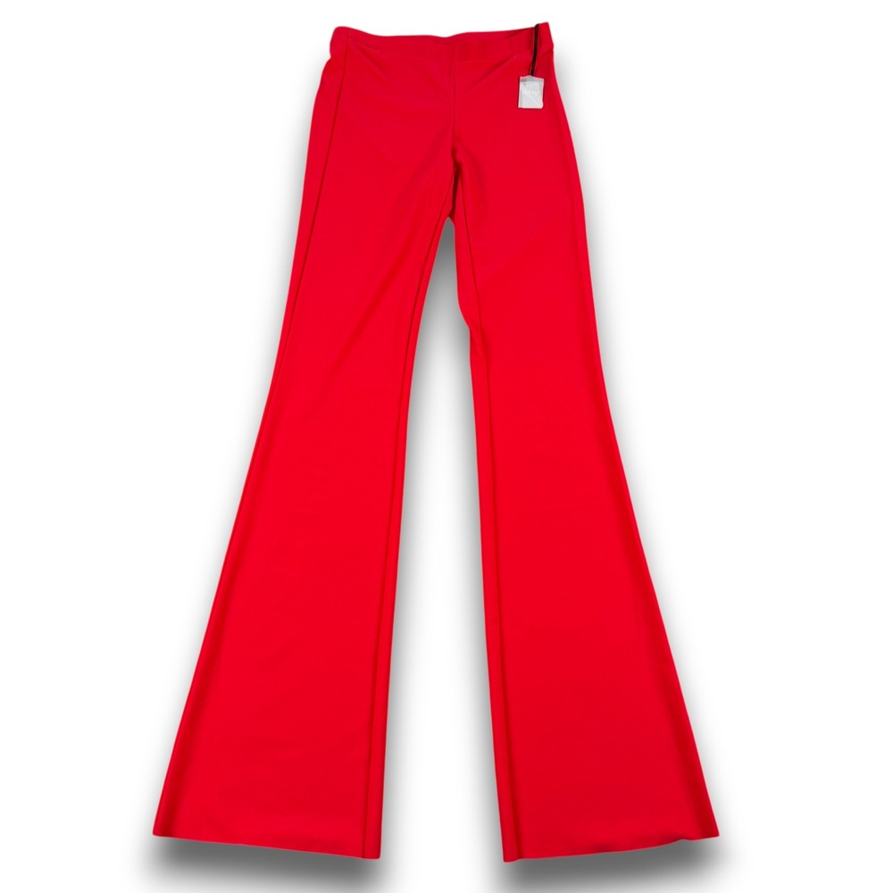 khy Kylie Jenner Flare Leg Pants Womens XXS Red High Waisted Stretch‎ Athleisure